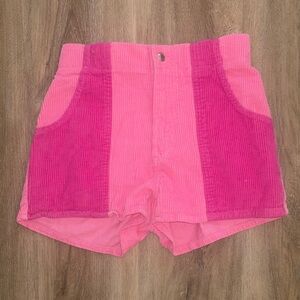 Urban Outfitters Two-Tone Pink Corduroy High Waist Shorts